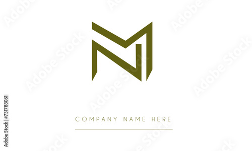 MN or NM Minimal Logo Design Vector Art Illustration 