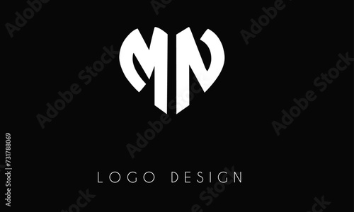 MN or NM Minimal Logo Design Vector Art Illustration 