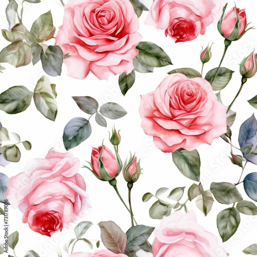 Fototapeta Naklejka Na Ścianę i Meble -  a watercolor roses background design from the watercolor rose collection