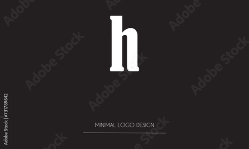 NH or HN Minimal Logo Design Vector Art Illustration 