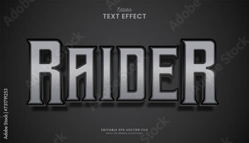 decorative editable silver raider text effect vector design