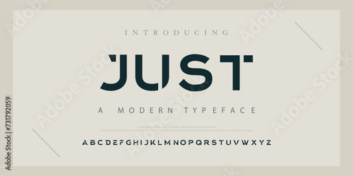 Just Minimal modern urban fonts for logo, brand etc. Typography typeface uppercase lowercase and number. vector illustration