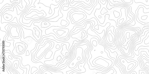 Abstract topography line wave paper curved reliefs background black and white, Background of the topographic line map. Topographic map patterns abstract white topography vector background. photo