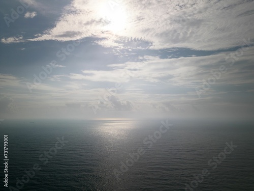 Aerial view of sunrise on the Miramar beach at Tampico, Tamaulipas in Mexico