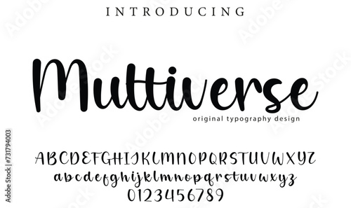Multiverse Font Stylish brush painted an uppercase vector letters, alphabet, typeface