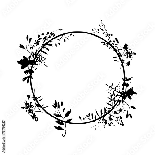 frame, flower, floral, design, vector, pattern, illustration, decoration, art, ornament, border, leaf, vintage, nature, plant, element, decor, black, ornate, swirl, branch, silhouette, decorative, sty