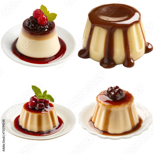Set of Pudding Isolated on transparent background