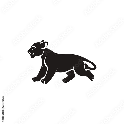 lion cub vector silhouette