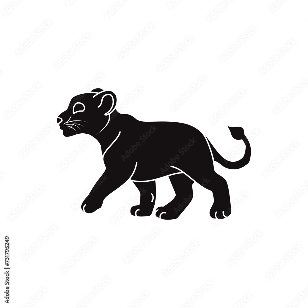 Obraz premium lion cub vector silhouette