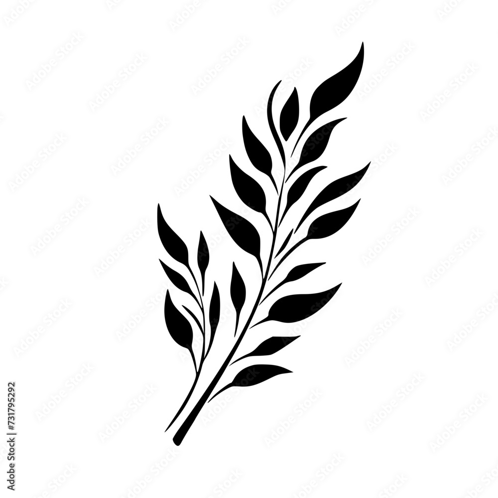 Fototapeta premium Silhouette rose, rose vector, flower svg, vector flower, herb, branch, line art, outline, eps, png, svg, flower, floral, vector, nature, leaf, rose, illustration, plant, design, vintage, pattern, 
