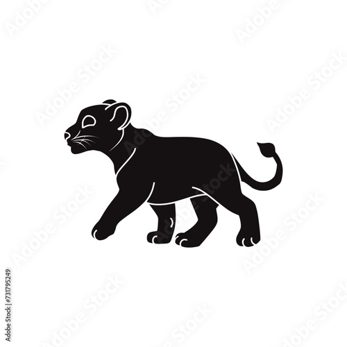 lion cub vector silhouette © Md RAHAT