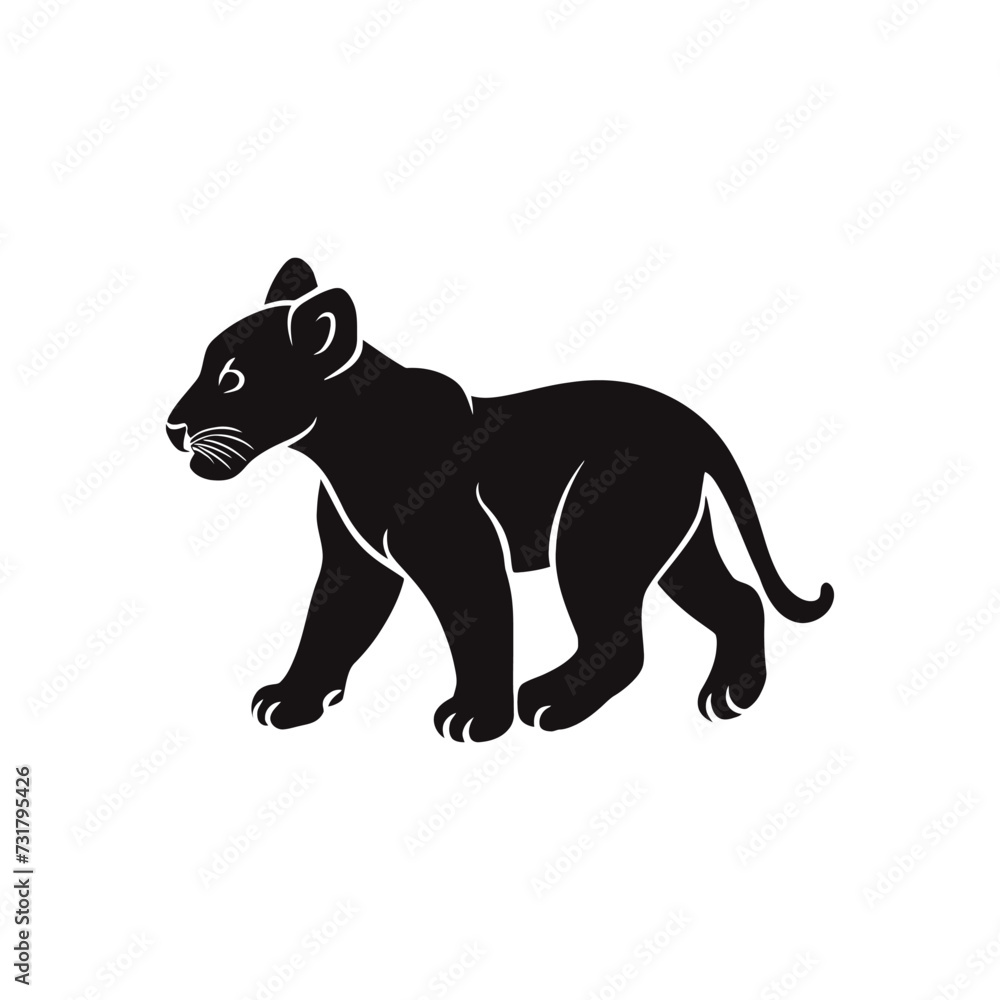 lion cub vector silhouette