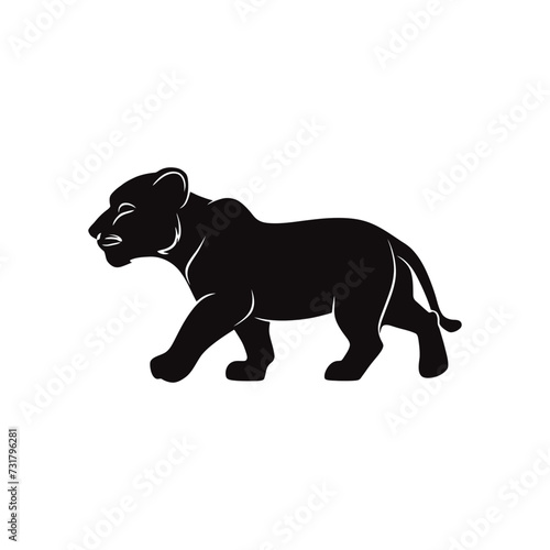 lion cub vector silhouette