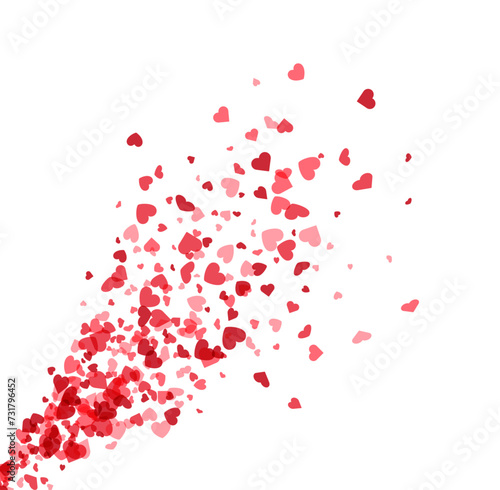 beautiful spread of hearts ranging from deep red to white