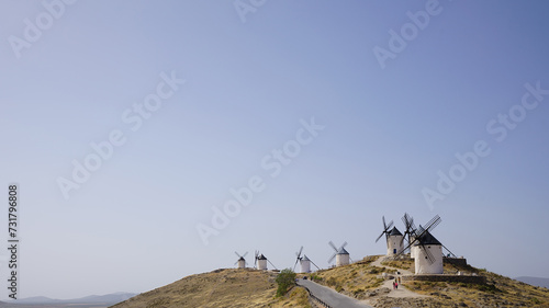 windmills on the hill at Consuegra photo