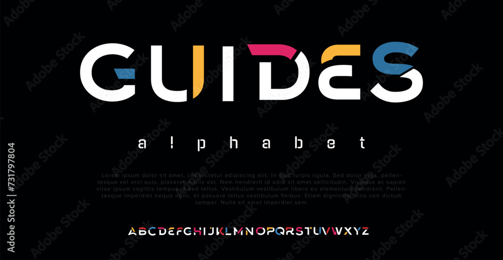 Guides creative modern urban alphabet font
