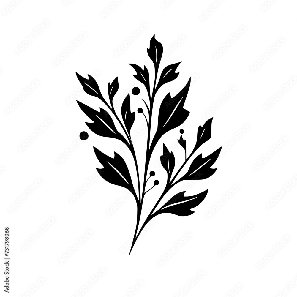 Naklejka premium Silhouette rose, rose vector, flower svg, vector flower, herb, branch, line art, outline, eps, png, svg, flower, floral, vector, leaf, plant, nature, tree, leaves, illustration, spring, flora, design,