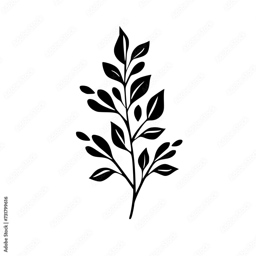Fototapeta premium Silhouette rose, rose vector, flower svg, vector flower, herb, branch, line art, outline, eps, png, svg, flower, floral, vector, leaf, plant, nature, tree, leaves, illustration, spring, flora, design,
