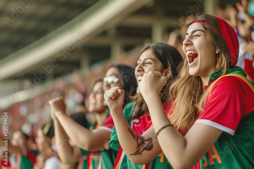 Cheering sports fans at a stadium © kossovskiy