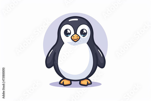 Vector illustration of penguin cartoon isolated on white background 