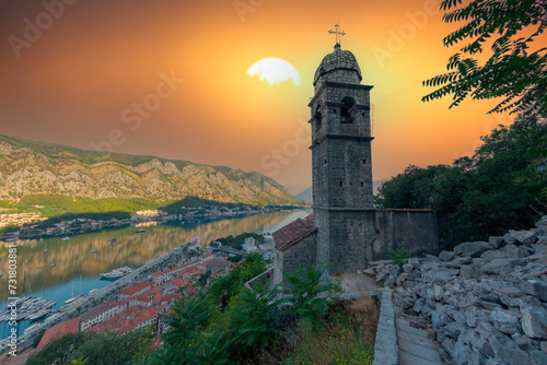 Kotor, Montenegro. Bay of Kotor bay is one of the most beautiful places on Adriatic Sea, it boasts the preserved Venetian fortress, old tiny villages, medieval towns and scenic mountains.