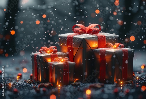 Glowing Presents: A Festive December Night Generative AI © Bipul Kumar