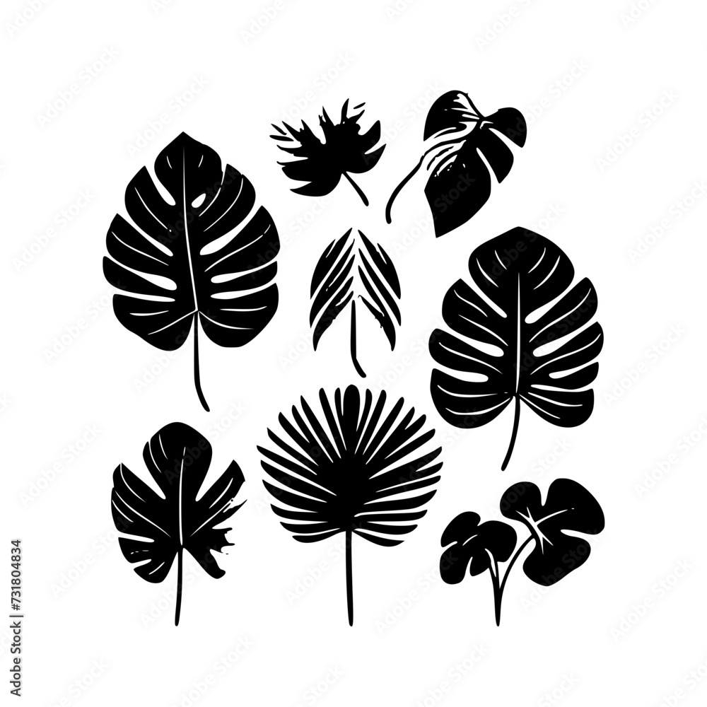Fototapeta premium leaf vector, herb silhouette, silhouette plant, silhouette flower, silhouette floral, plantpot, leaf, tree, plant, nature, vector, bamboo, pattern, branch, silhouette, floral, flower, design,