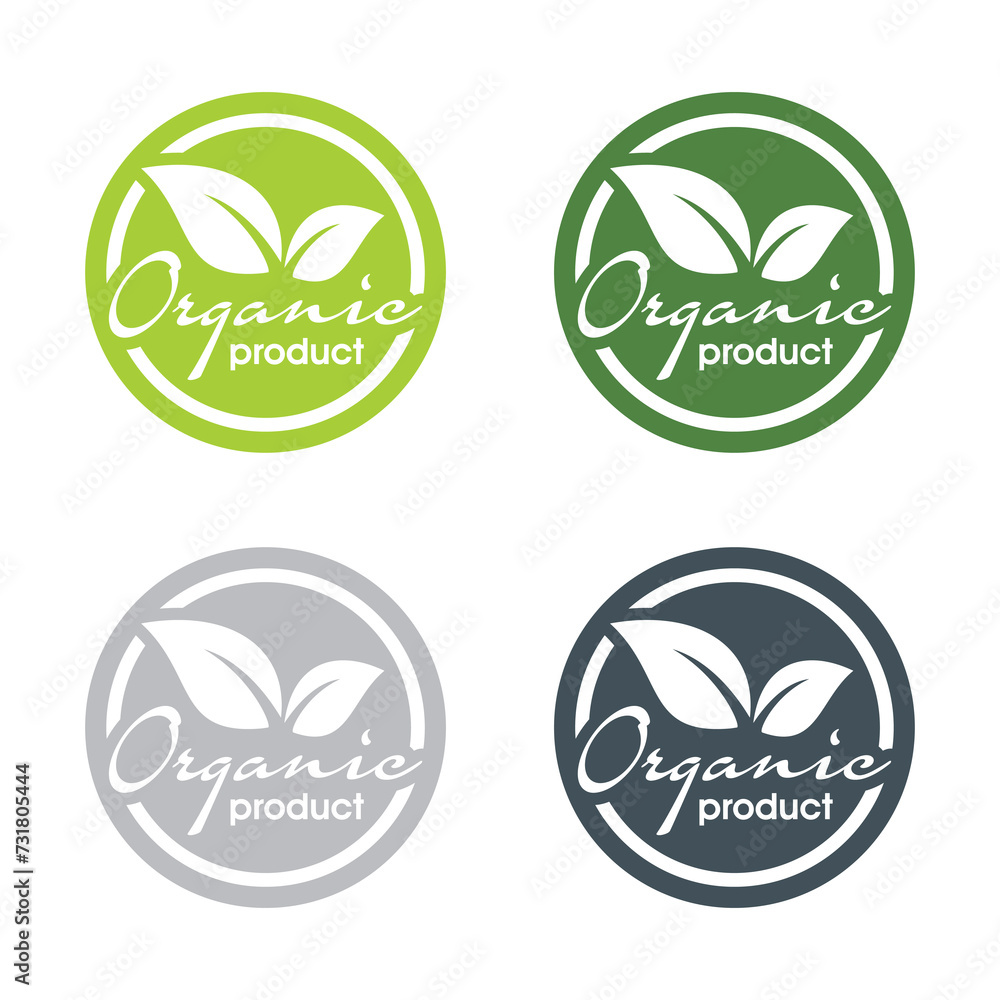 Green Healthy  Organic food  Natural Eco Bio Food Products Label 