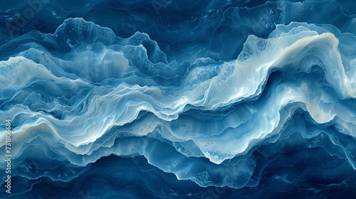 Fototapeta Naklejka Na Ścianę i Meble -  Spectacular aerial top view background photo of ocean sea water white wave splashing in the deep sea. Drone photo backdrop of sea wave in bird eye waves. generative ai