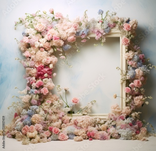 Floral Frame Delight: Collection of Floral Decorated Big Frame Digital Backdrops for Photography