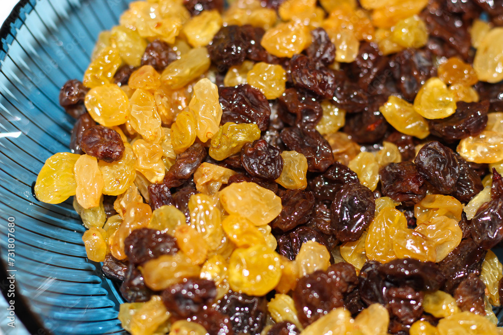 Washed raisins in a bowl Washed raisins in a bowl