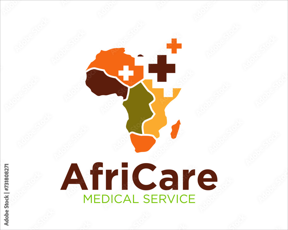 africa care logo designs for medical service and africa health consult