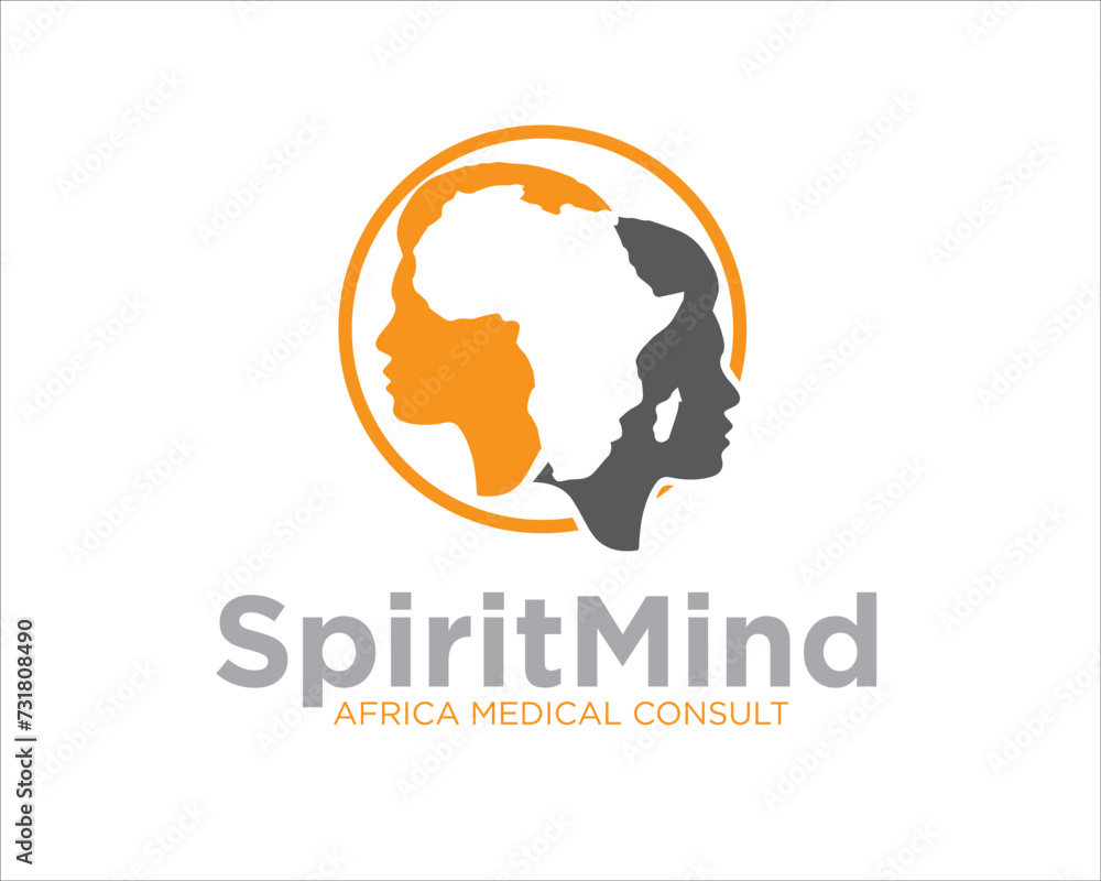 Fototapeta premium africa spirit mind logo designs for medical service and consult