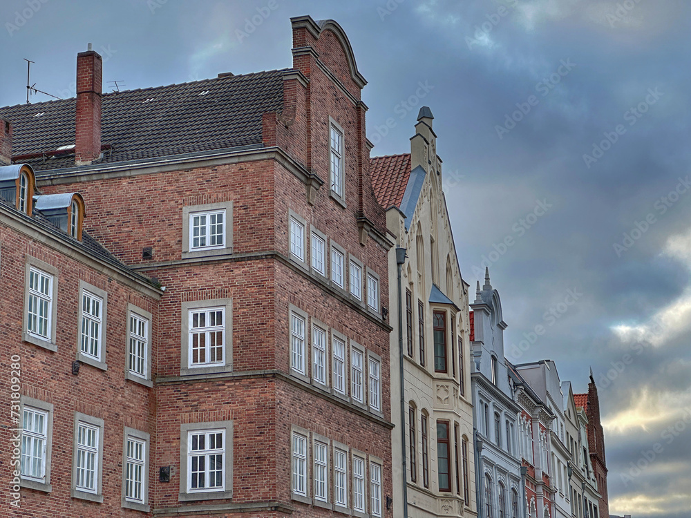 Fototapeta premium Historical houses in old town Wismar, Germany