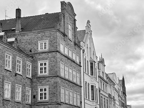 Historical houses in old town Wismar, Germany