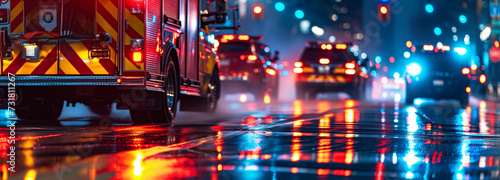 Police and Fire Brigade in action