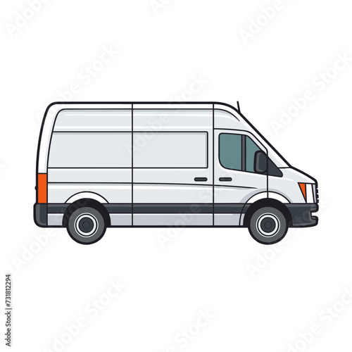 cargo delivery van vector illustration isolated transparent background, cut out or cutout t-shirt design