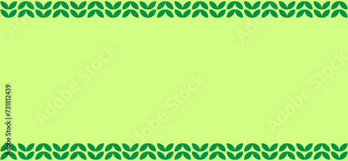 detailed green leaf decoration pattern with a green background