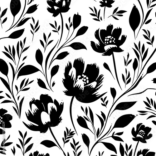 floral seamless pattern, pattern, flower pattern, geometric pattern, diagonal pattern, floral, flower, seamless, design, ornament, vector, decoration, art, wallpaper, leaf, illustration, black, style,