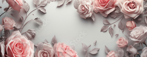 Whispers of Romance: Grey-themed Wedding Invites with Timeless Roses photo