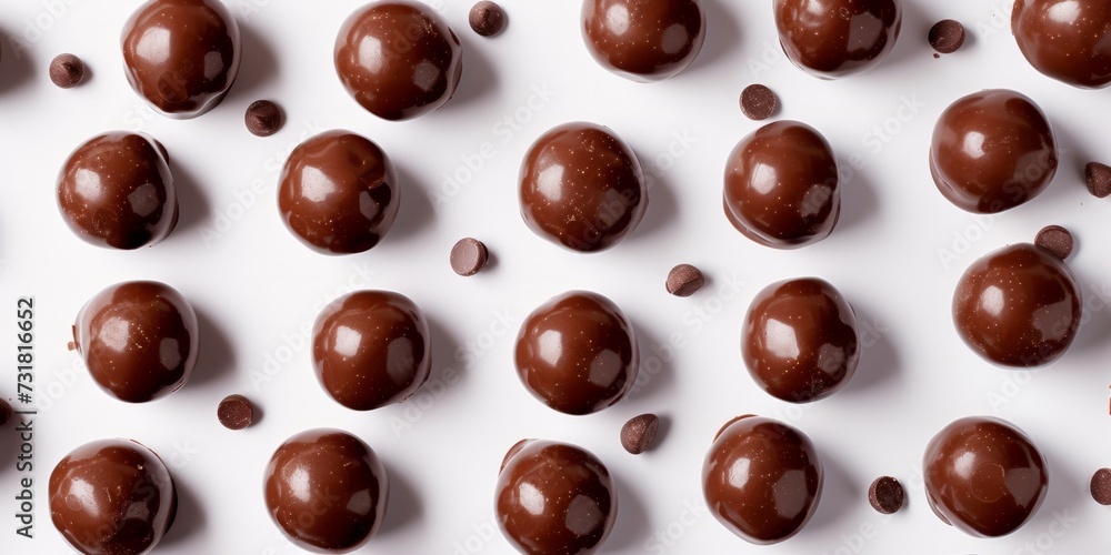 Delicious Chocolate Spheres Arranged Beautifully Against Pristine White Backdrop. Сoncept Romantic Sunset Beach Wedding, Whimsical Garden Engagement, Stylish Industrial Urban Shoot Delicious Chocolate Spheres Arranged Beautifully Against Pristine White Backdrop. Сoncept Romantic Sunset Beach Wedding, Whimsical Garden Engagement, Stylish Industrial Urban Shoot