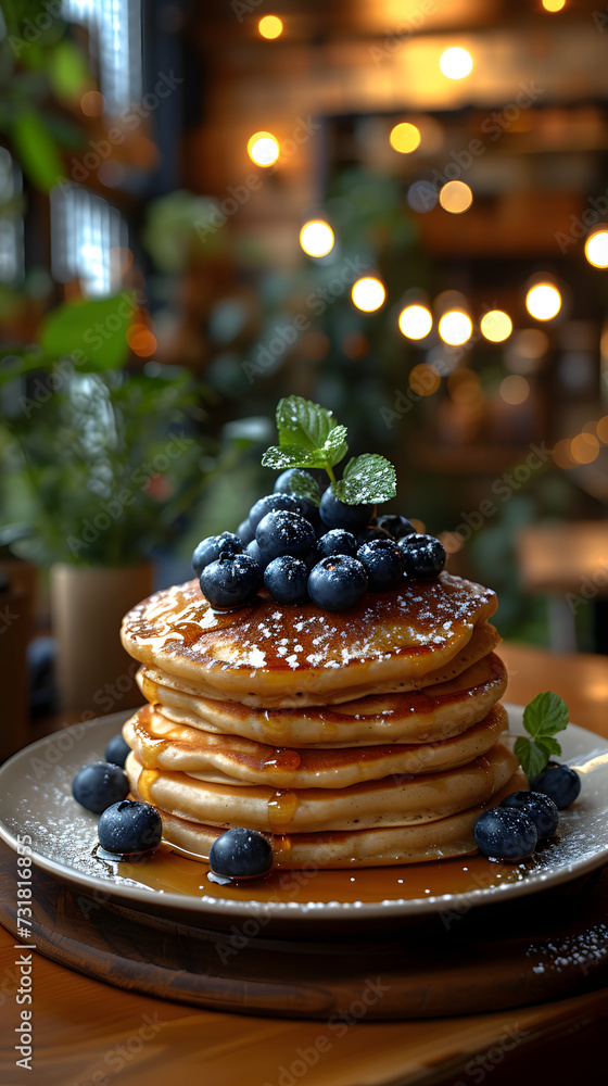 stack of pancakes with blueberries stack of pancakes with blueberries