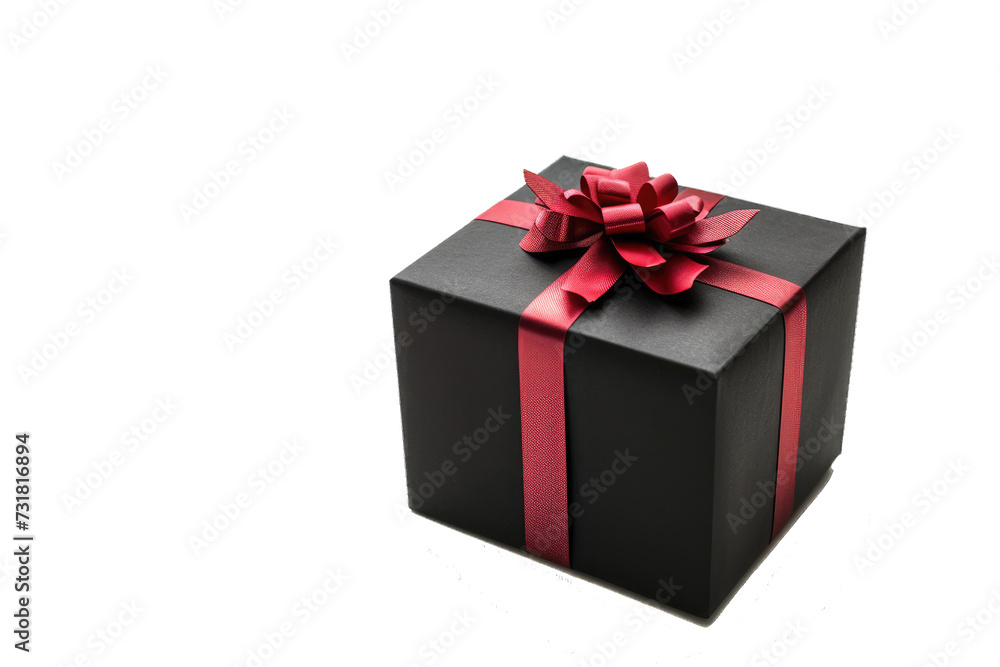 Obraz premium Gift box packaging silhouette, black shadow. with transparent background. Generative AI