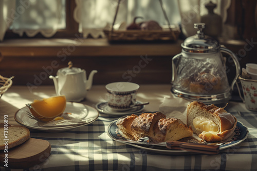 traditional breakfast table