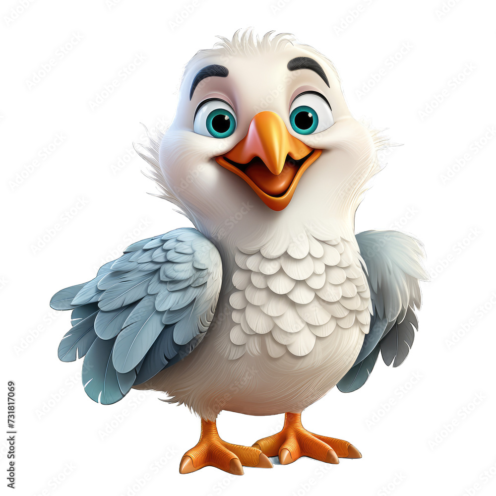 Albatross cartoon character on trasnpernat background Albatross cartoon character on trasnpernat background