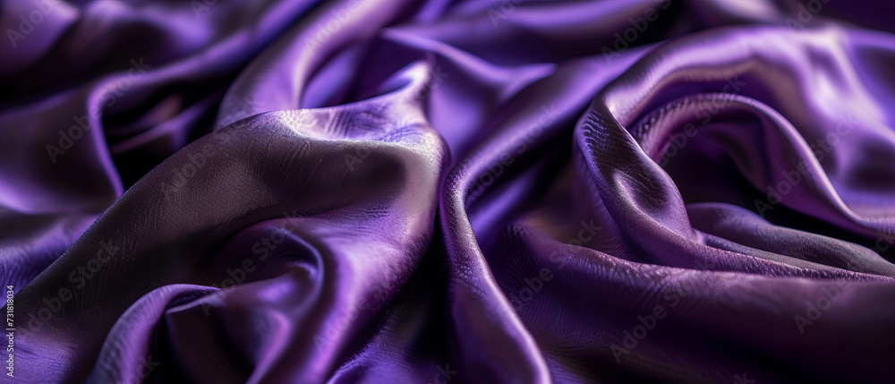 Fototapeta premium Purple Silk Fabric with Luxurious Sheen