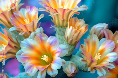 Magnifying the Beautiful Colors and Unique Shapes of Cactus Flowers, Nature's Hues and Patterns Are Visually Captivating.