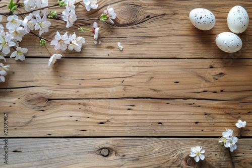 Springthemed Wooden Table, Empty And Ready To Be Filled With Easter Decorations. Сoncept Easter Egg Hunt, Diy Spring Centerpieces, Flower Arrangements, Springtime Brunch Ideas