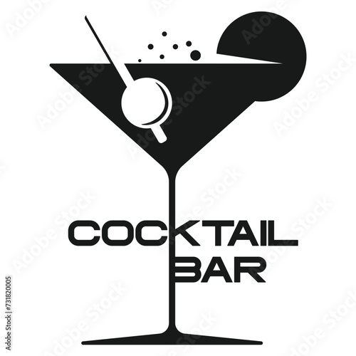 Cocktail bar logo design. alcohol drink icon. cocktail glass logotype