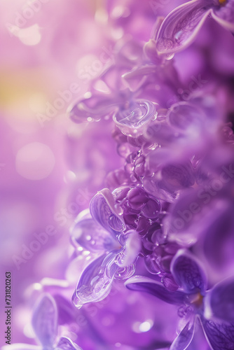 Macro photography, super wide Angle, Glass textured lilac